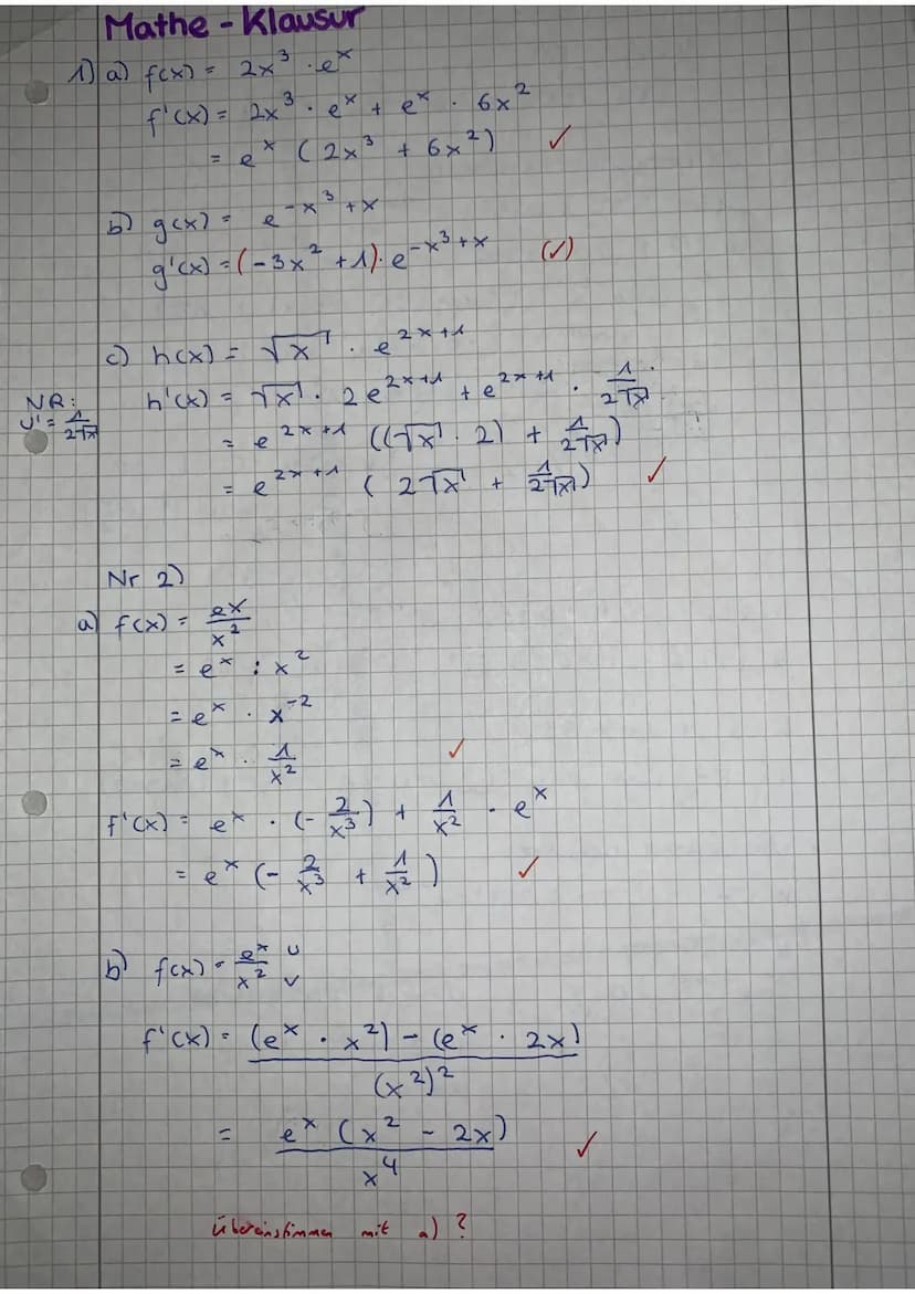 E-Phase
Datum: 16.06.2021
Aufgabe 2
e
Gegeben ist die Funktion f(x) =
Freiwillige Probeklausur
Name: Fatoş Güclü
Aufgabe 1
Bestimmen Sie jew