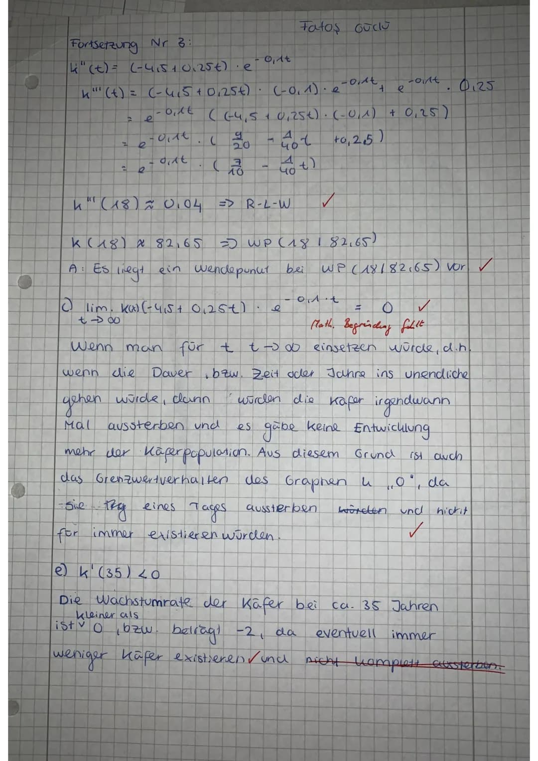 E-Phase
Datum: 16.06.2021
Aufgabe 2
e
Gegeben ist die Funktion f(x) =
Freiwillige Probeklausur
Name: Fatoş Güclü
Aufgabe 1
Bestimmen Sie jew