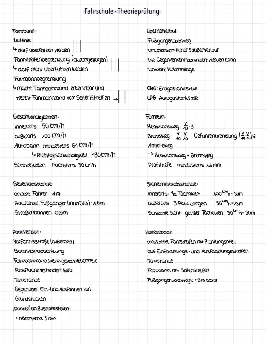 Theorieprüfung / Lernzetteö 