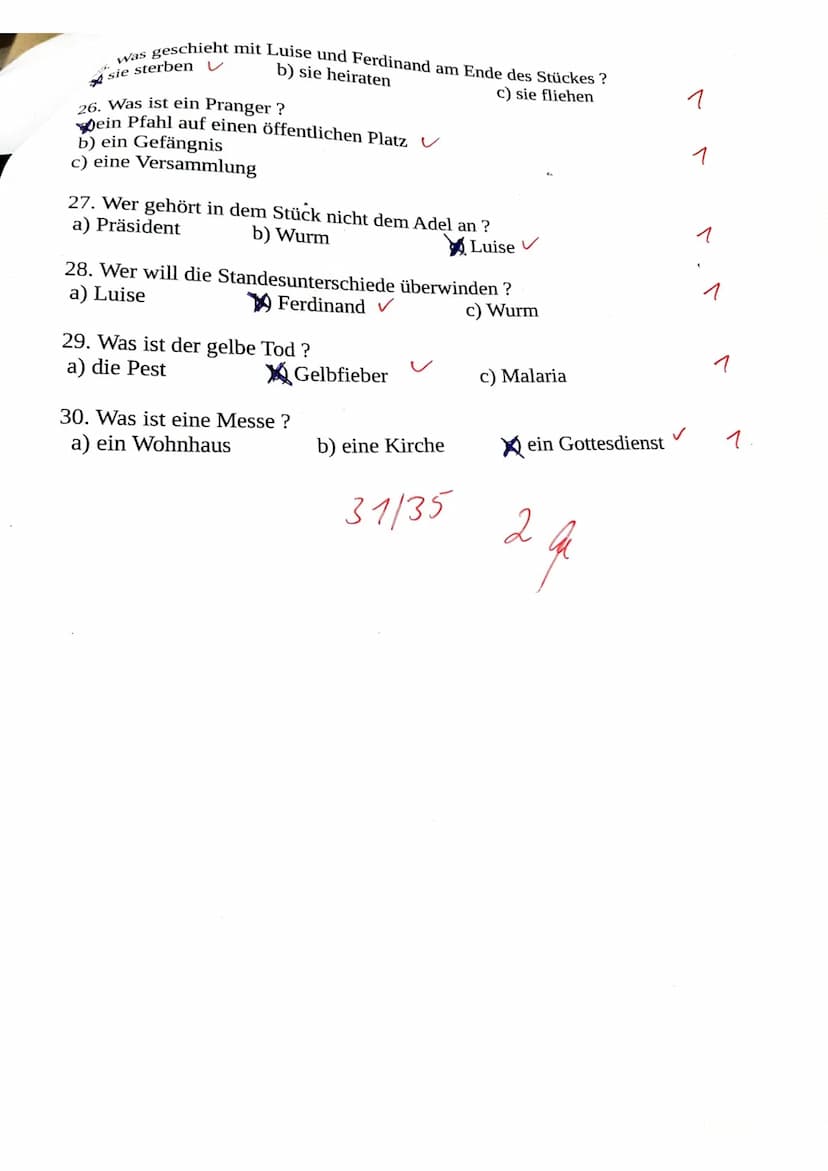 Name:
LK Kabale und Liebe
Kreuze die richtigen Antworten an !
1. Wer schrieb Kabale und Liebe?
a) Goethe
b) Heine
Schiller
2. Wer ist keine 