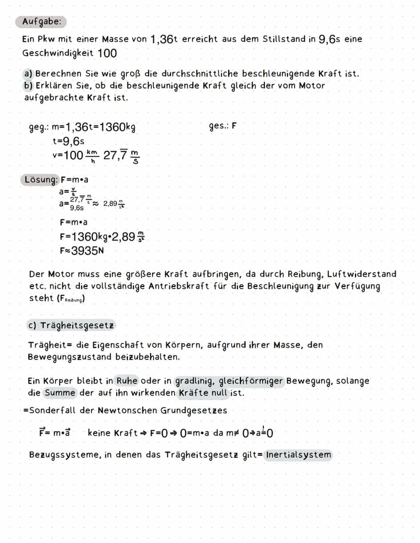 Newtonsche Gesetze
a) Wechselwirkungsprinzip
• Übt ein Körper auf einen anderen Körper eine Kraft Faus, so
erfährt er von diesem eine entgeg