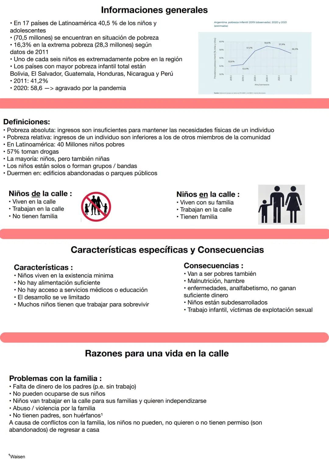 • En 17 países de Latinoamérica 40,5 % de los niños y
adolescentes
Informaciones generales
• (70,5 millones) se encuentran en situación de p