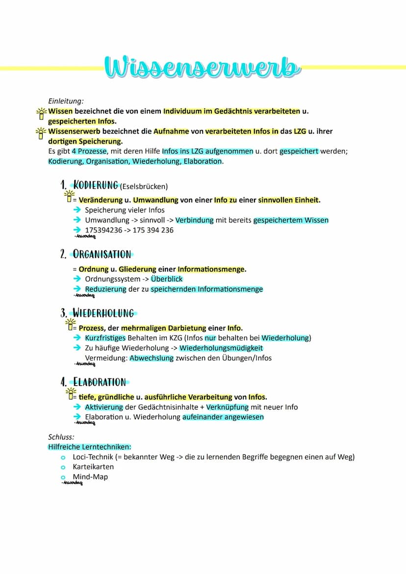 FACHABITUR Wahrnehmung
Wahrnehmung
= der Prozess u. das Ergebnis der Informationsgewinnung u. -verarbeitung von Reizen aus
der Umwelt u. dem