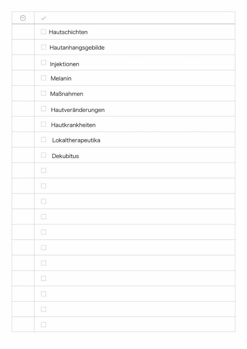 Haut Dekubitus
Die Hautpflege umfasst die Reinigung der Haut sowie Maßnahmen, die die
natürlichen Funktionen der Haut unterstützen. Im weite