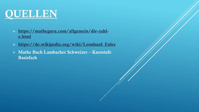 DIE E-FUNKTION UND
IHRE ABLEITUNG
GFS von Tamara Fuhr
Im Fach: Mathematik
Am 06.11.2019 GLIEDERUNG
Wiederholung: Reelle Zahlen
✓ Entdecker v