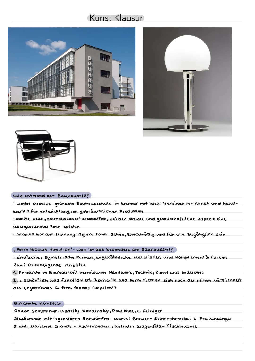 Bauhaus Architektur und Kunst für Kinder - Bauhausstil Möbel und Beispiele
