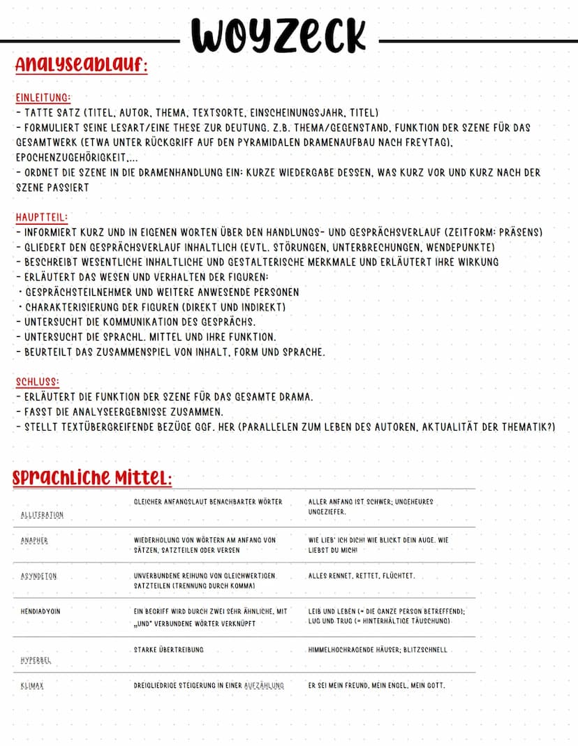 Woyzeck
Zusammenfassung alle Szenen:
SZENE 1:
WER: WOYZECK UND ANDRES
WO: FELD KEINE ÄUSSEREN EINFLÜSSE/ WOYZECK IST SCHON ALLEINE BZW. AUSS