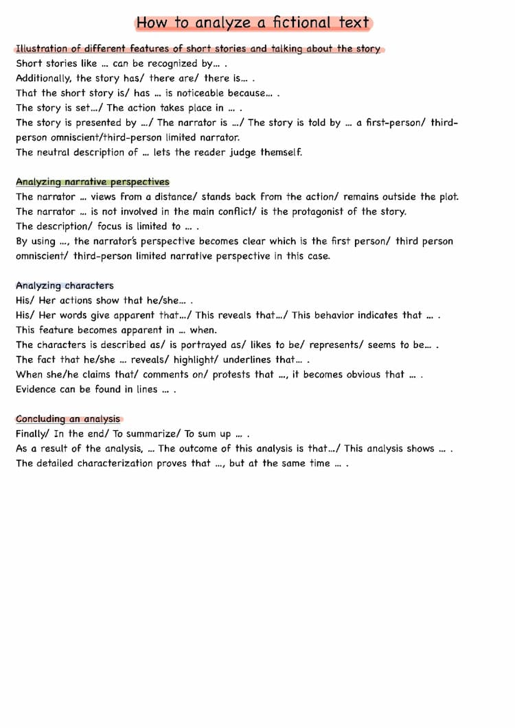 Know analyzing fictional texts/ short stories, writing a characterization  thumbnail