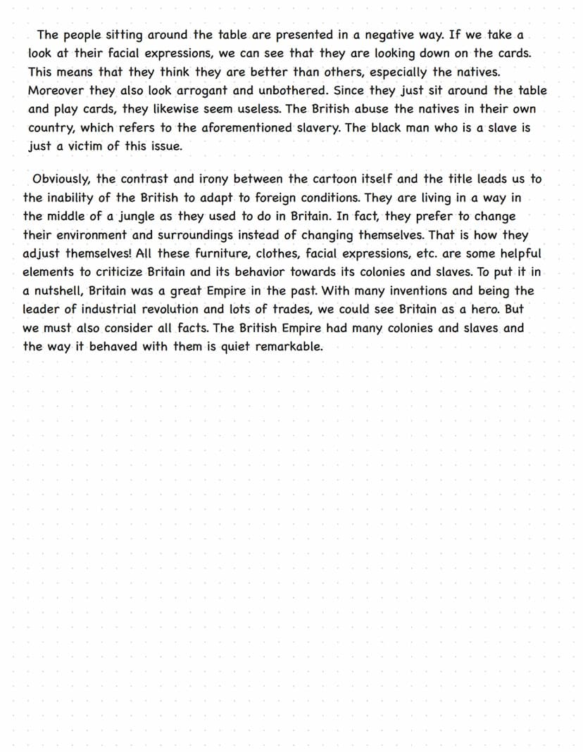 The British character: "Adaptability to foreign conditions"
Describe the cartoon. How are the British characterised? S28 Cartoon Analysis
Th