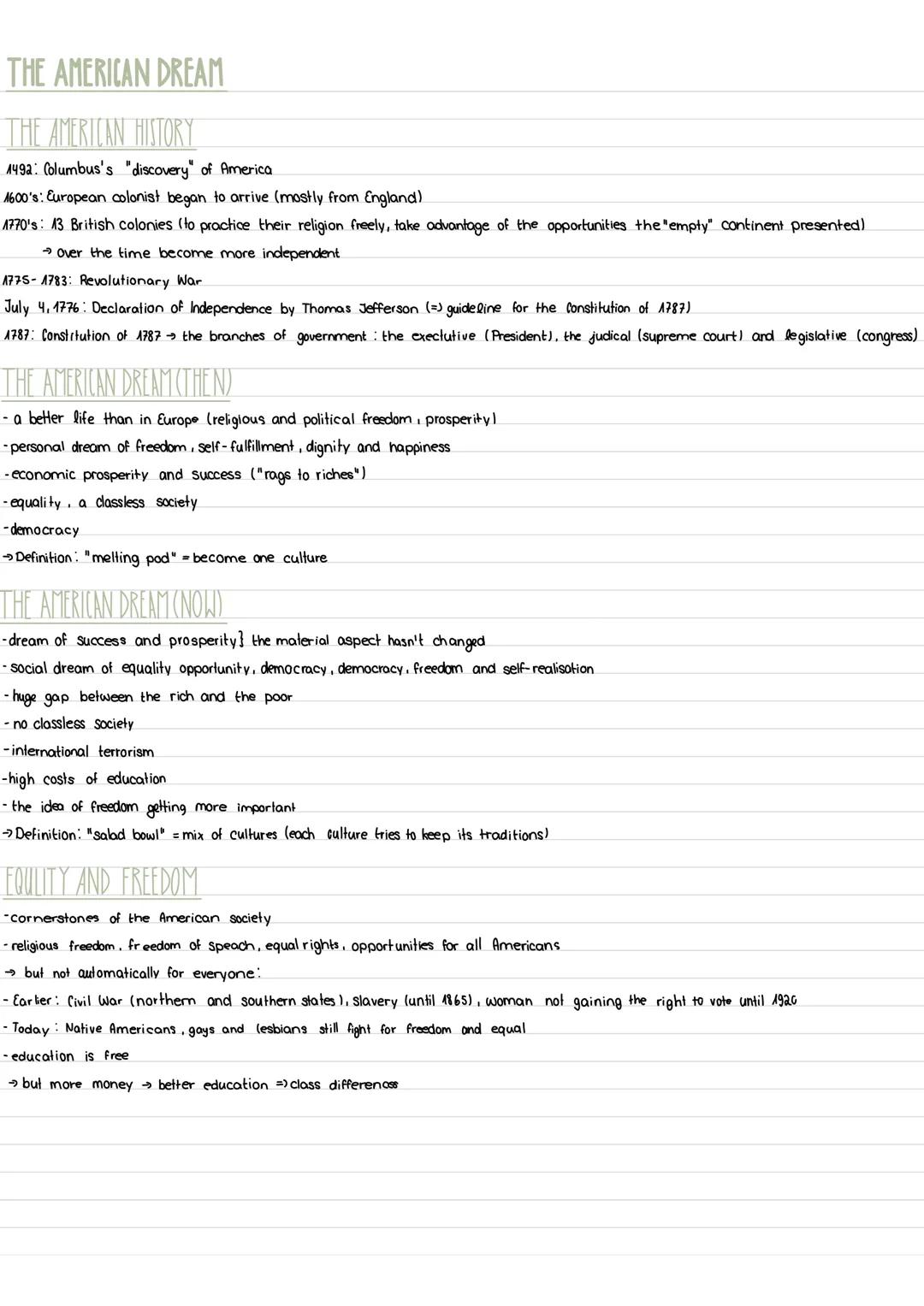 # THE AMERICAN DREAM

# THE AMERICAN HISTORY
1492: Columbus's "discovery" of America
1600's: European colonist began to arrive (mostly from 