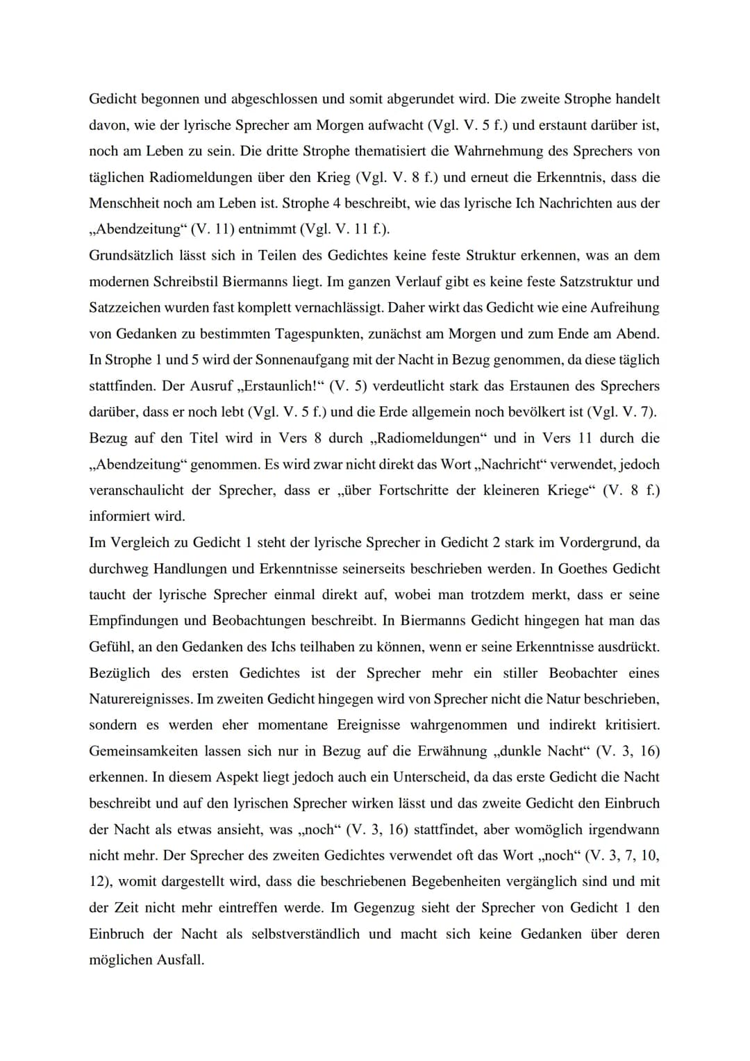 1. Klausur Deutsch -
- Textvergleich
In dem Gedicht ,,Dämmrung senkte sich von oben" von Johann Wolfgang von Goethe aus dem
Jahre 1827 geht 