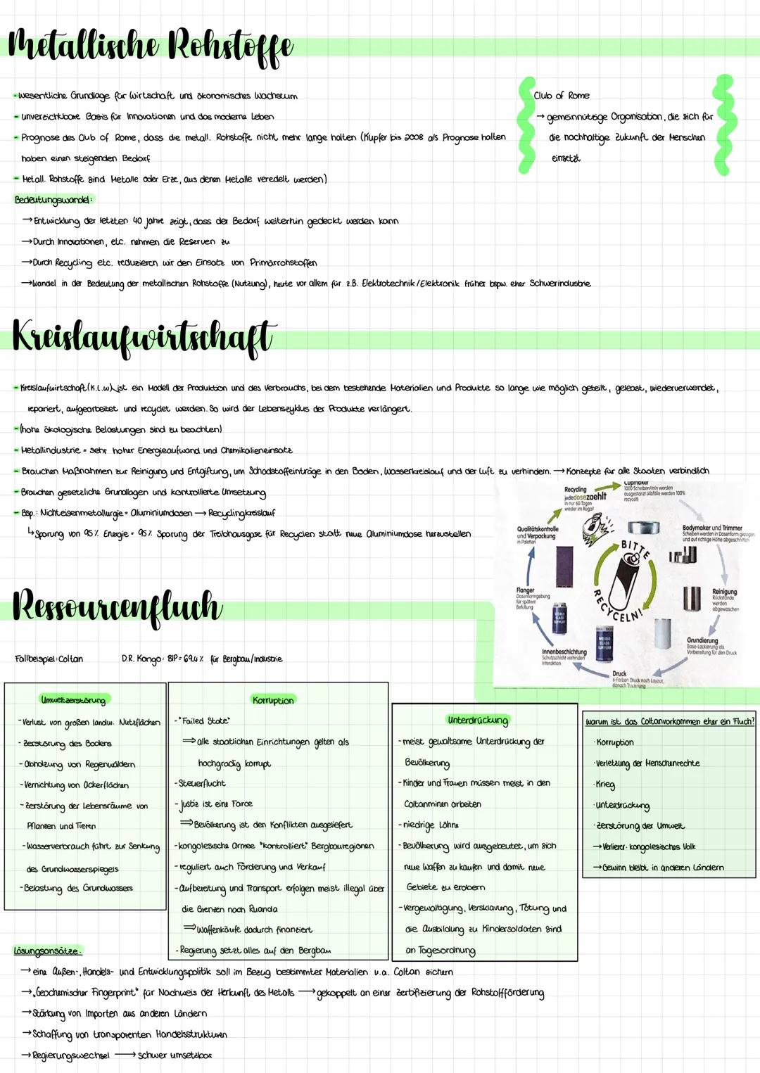 Rohstoffe, Ressourcen und Reserven
Ressourcen: -Bestände und Mittel, die bestimmten Ziele dienen, wie der Erstellung und
Bereitstellung von 
