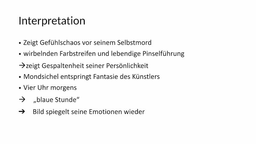 Sternennacht
Von Vincent van Gogh Inhaltsverzeichnis
Vorgeschichte
Bildbeschreibung
●
• Bildanalyse
• Interpretation
Wo hängt es heute?
› Qu