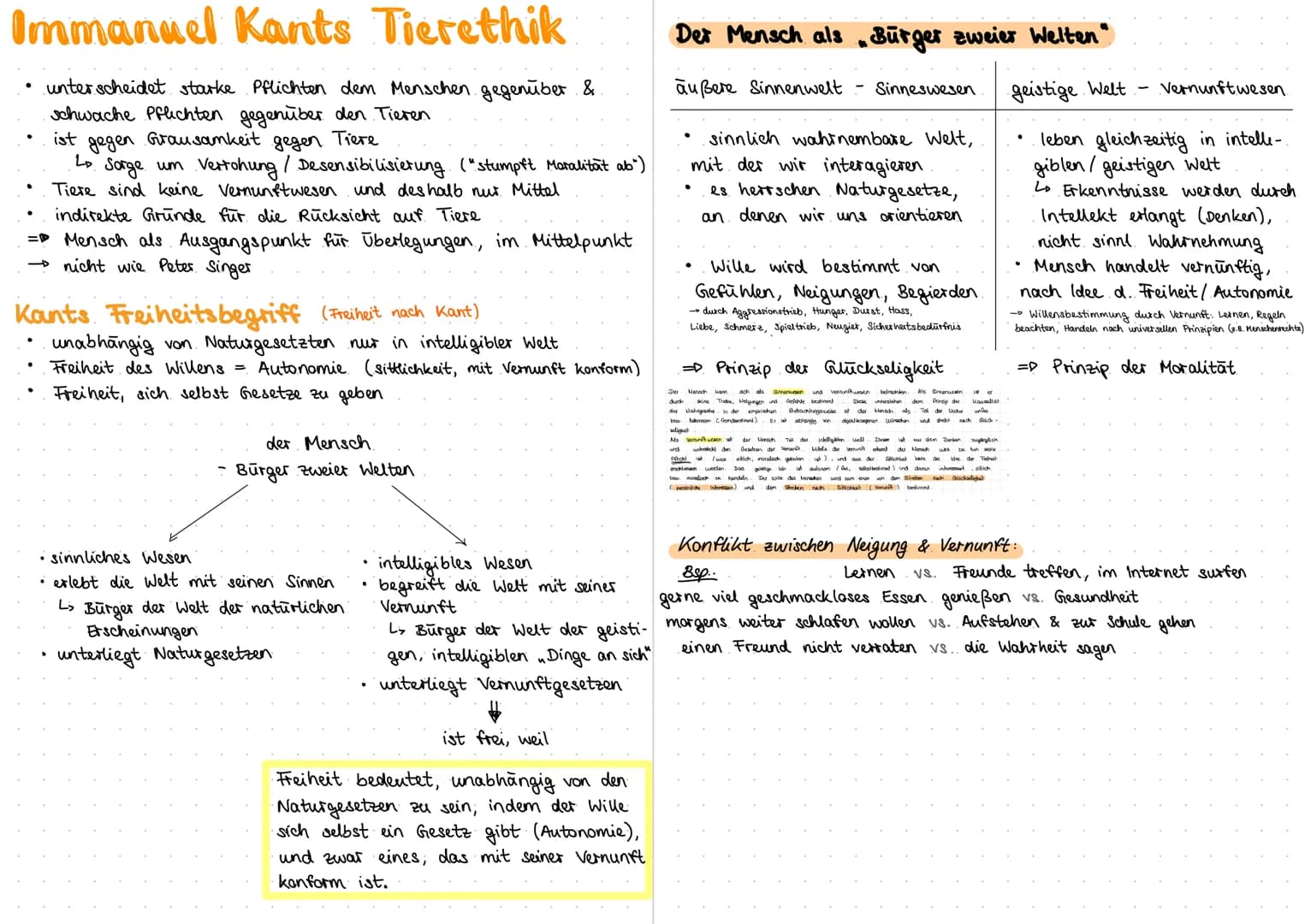 Immanuel Kants Tierethik
unterscheidet starke Pflichten dem Menschen gegenüber &
schwache Pflichten gegenüber den. Tieren
ist gegen Grausamk