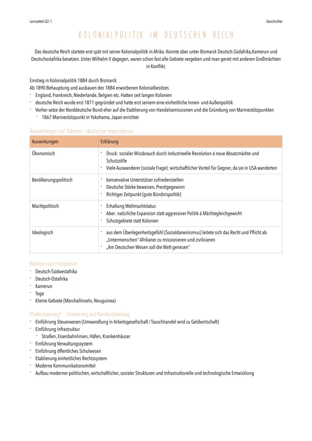 Lernzettel Q2.1
REGIERUNGSWANDEL UNTER WILHELM II
Hintergrund
-1888 wird Wilhelm II Kaiser
Folgende Entlassung Bismarcks (gegenteilige Inter