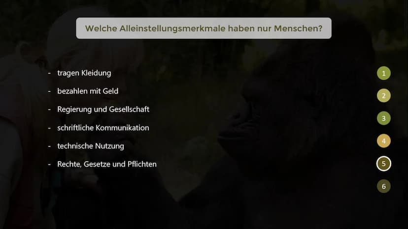 Inwiefern unterscheiden sich menschliche Tiere
von nicht-menschlichen Tieren?
THE GORILLA FOUNDATION 1
2
Gliederung
Was macht ein menschlich