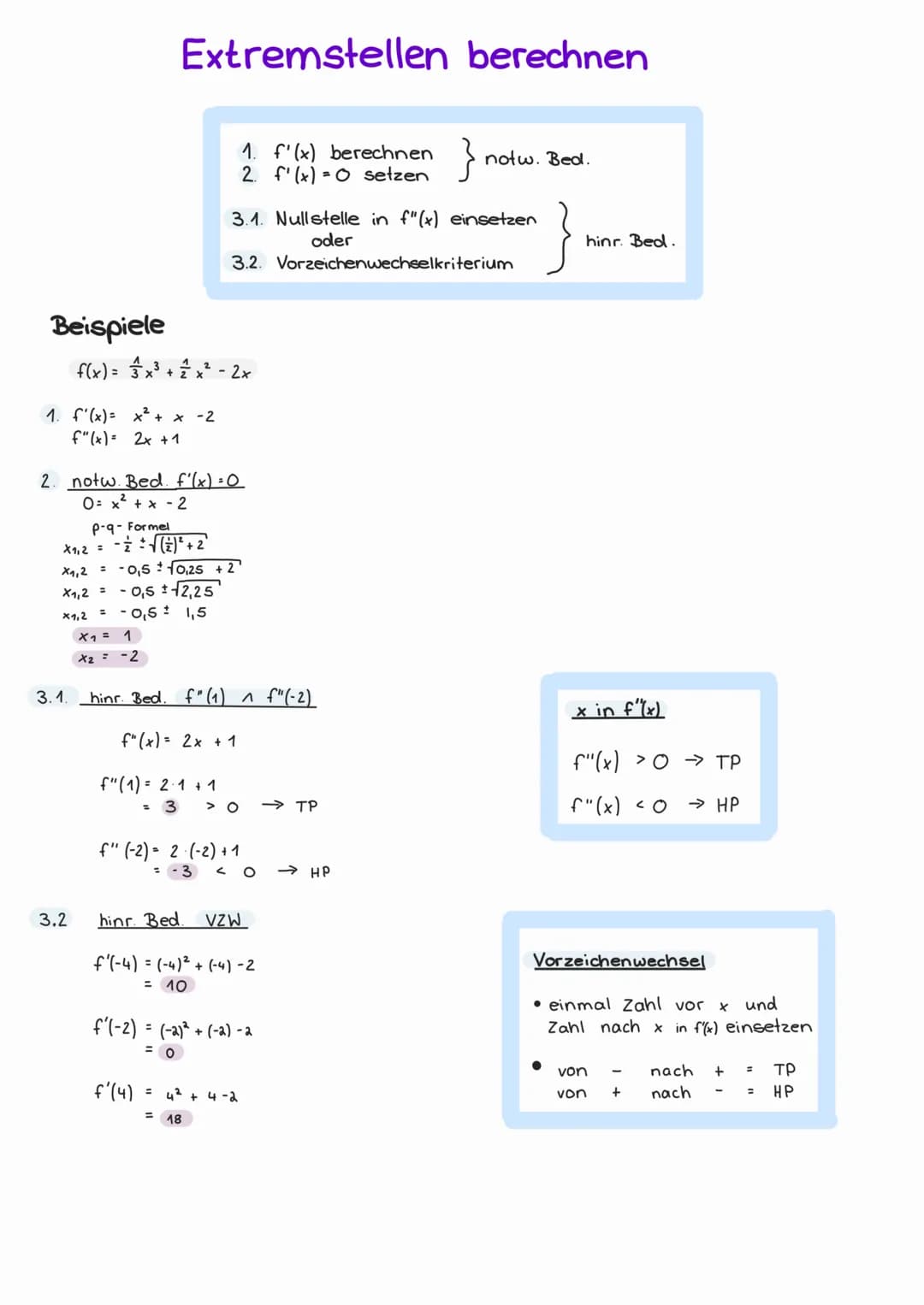 Lernbuch
Ganzrationale Funktionen ●
Ableitungen
Ableitung bilden
f(x) = x² → f'(x) = n・x'
n
Beispiele
Exponent nach vorne und mit Faktor vor