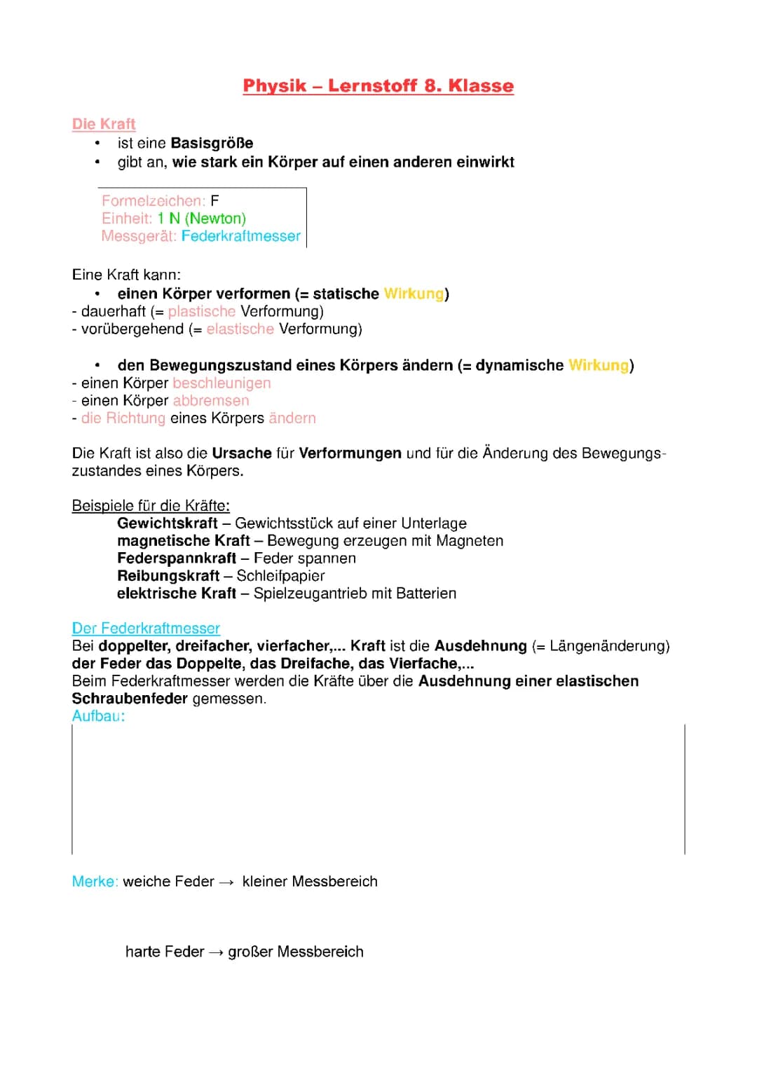 Physik 8. Klasse ZSF