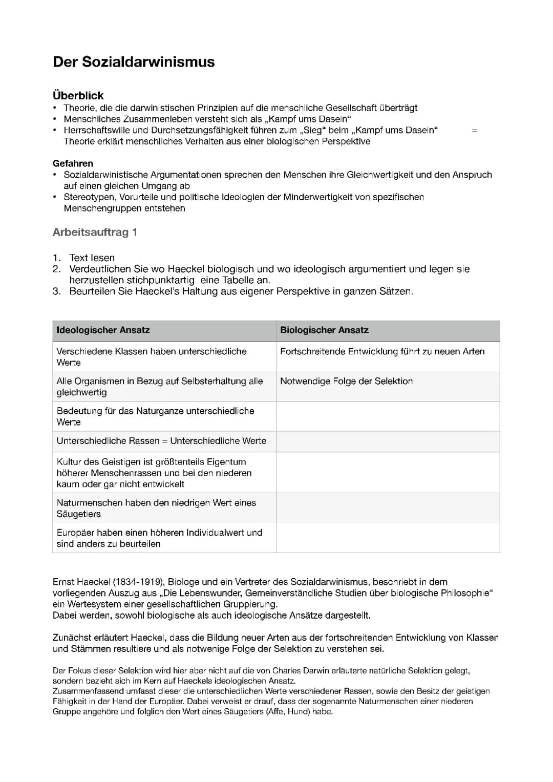 Sozialdarwinismus - Einfach erklärt für Kinder mit Beispielen
