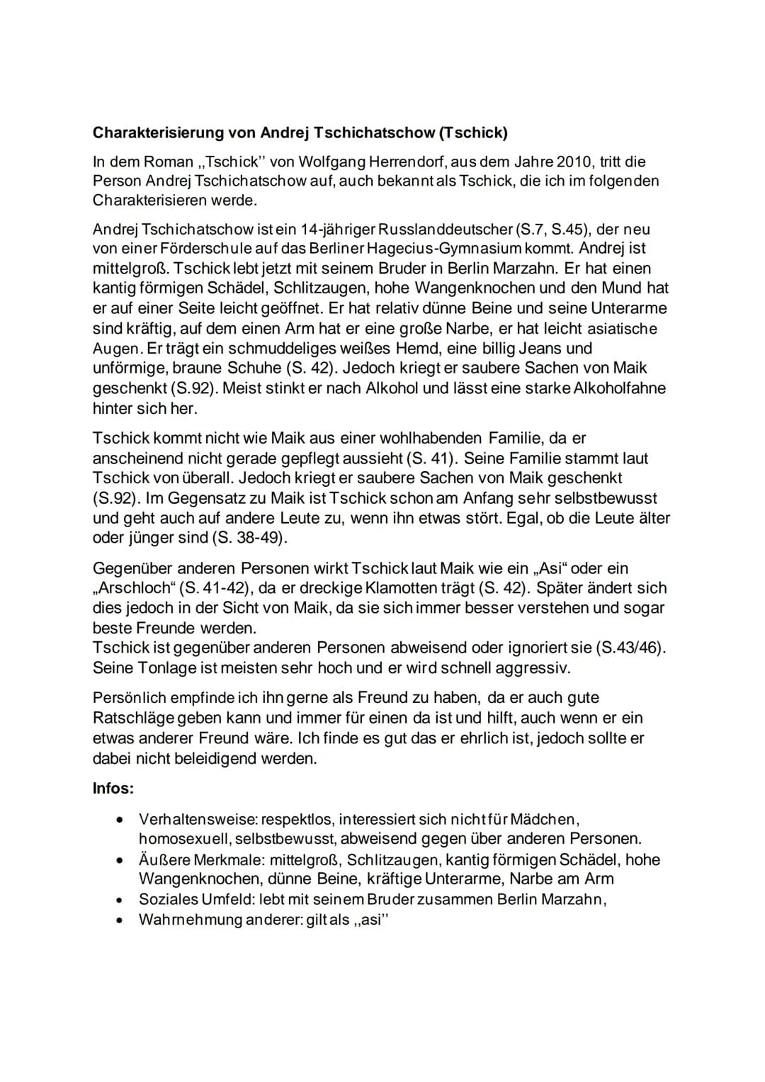 Tschick und Maik Charakterisierung: Aussehen, Hobbys und Zusammenfassung