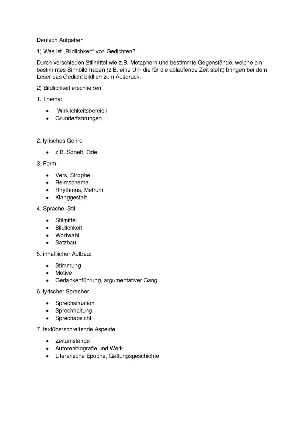 Gedichte analysieren: Wortwahl, Satzbau und Stilmittel