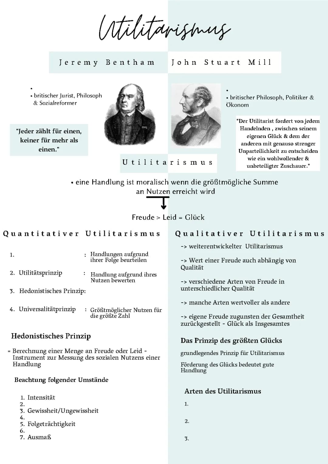 Utilitarismus einfach erklärt: Bentham vs. Mill und seine 4 Prinzipien