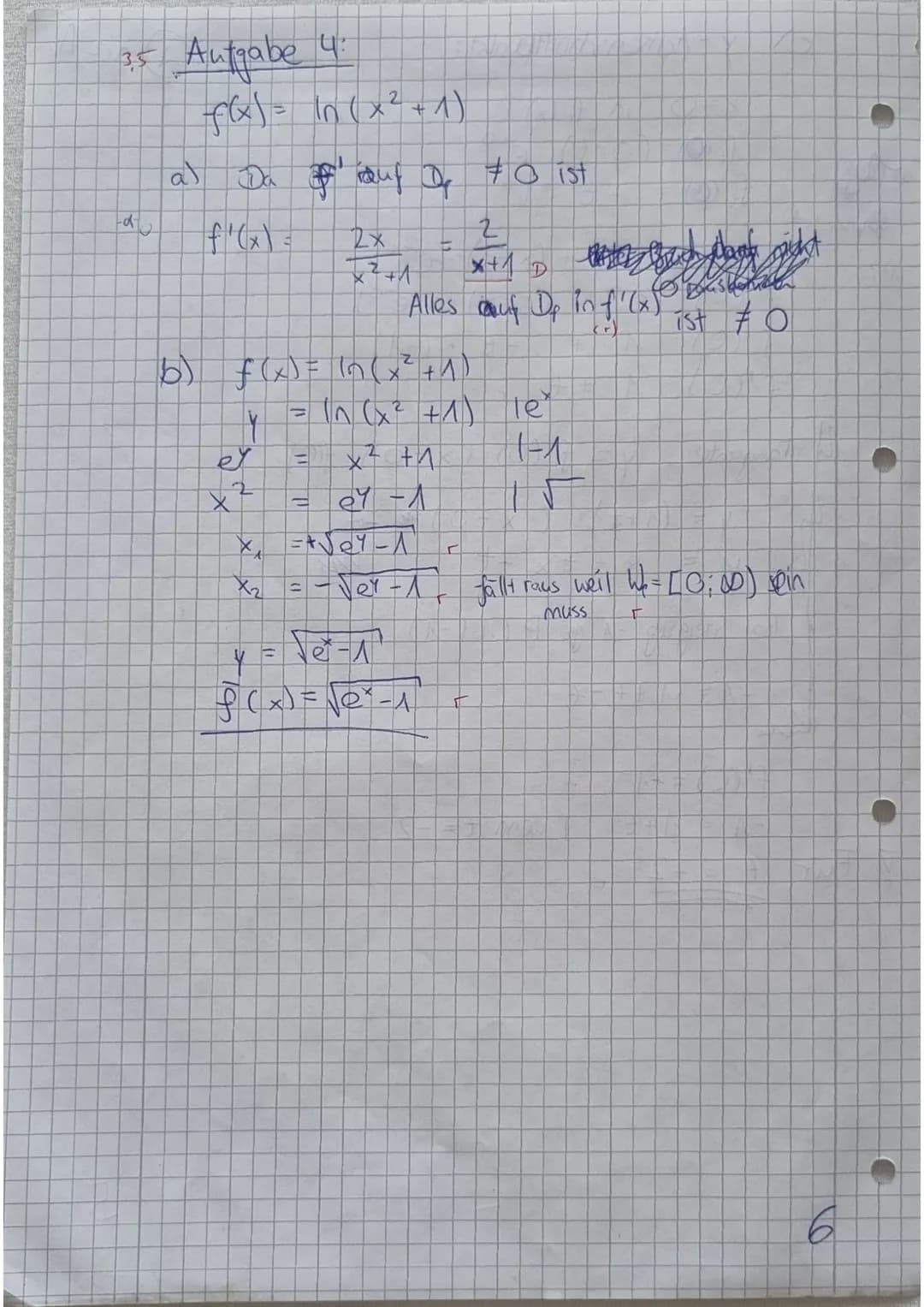Mathe LK 11.1
Name: Deniz A.
Klausur Nr. 2
Aufgabe 1 (3 Punkte)
Bestimme jeweils die Funktionsgleichung von f'.
a) f(x) = ²x-4
b) f(x) = (e³