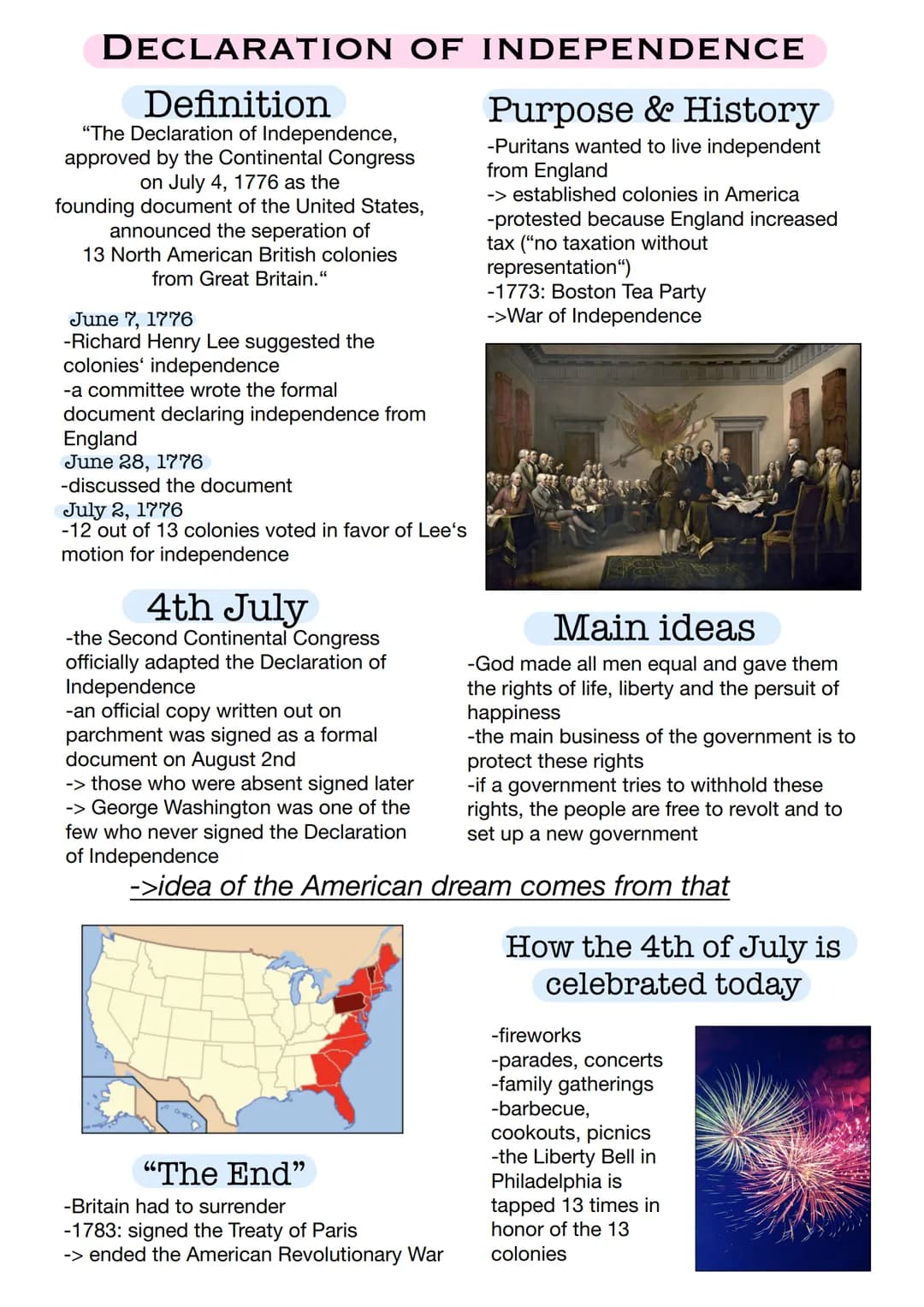 DECLARATION OF INDEPENDENCE
Definition
"The Declaration of Independence,
approved by the Continental Congress
on July 4, 1776 as the
foundin
