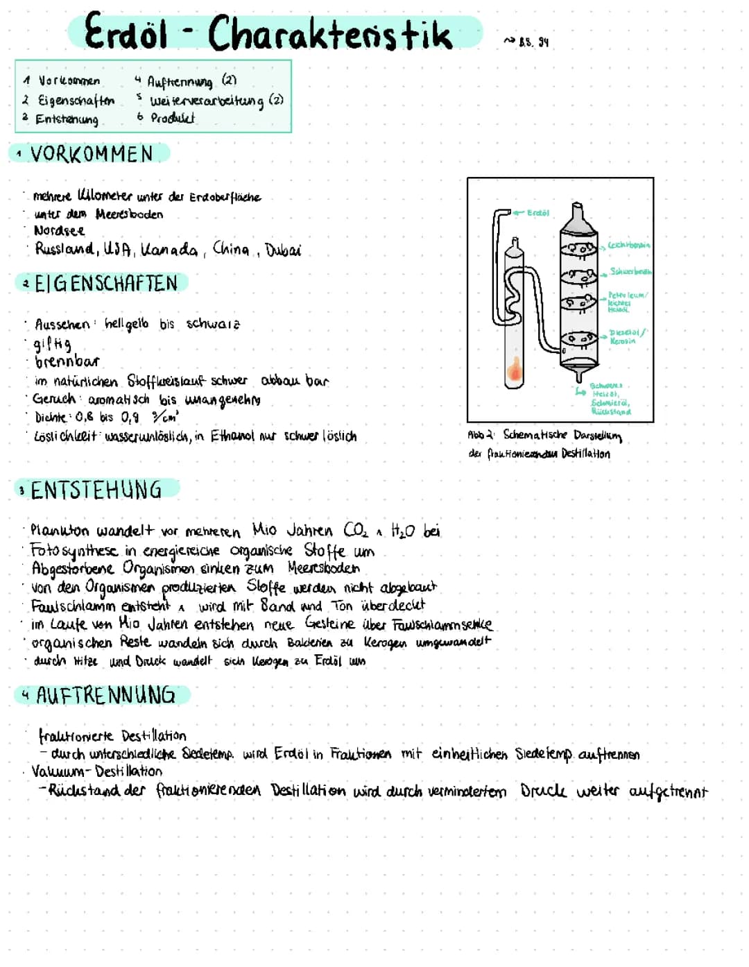 Erdöl - Charakteristik