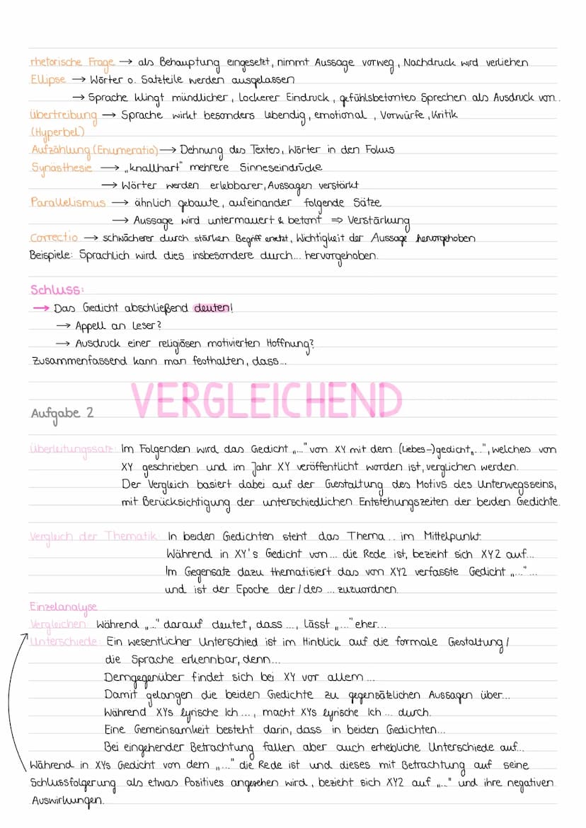 GEDICHTSANALYSE
Aufgabe 1
Einleitung
Einleitungssatz: Das Gedicht „(Titel)", welches von (Autor) verfasst und im Jahr (Erscheinungsjahr)
ver