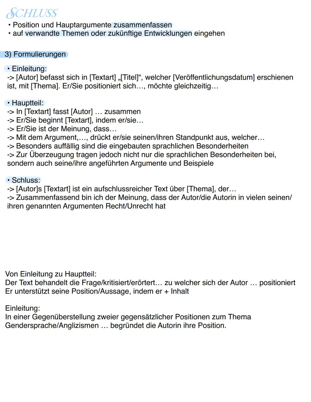 Deutsch

1) Vorbereitung

DIE SCHREIBBAUFGABE KLÄREN
• Was ist die Problemstellung zu der ich schreiben soll? Was soll ich tun?

TEXT ERSCHL