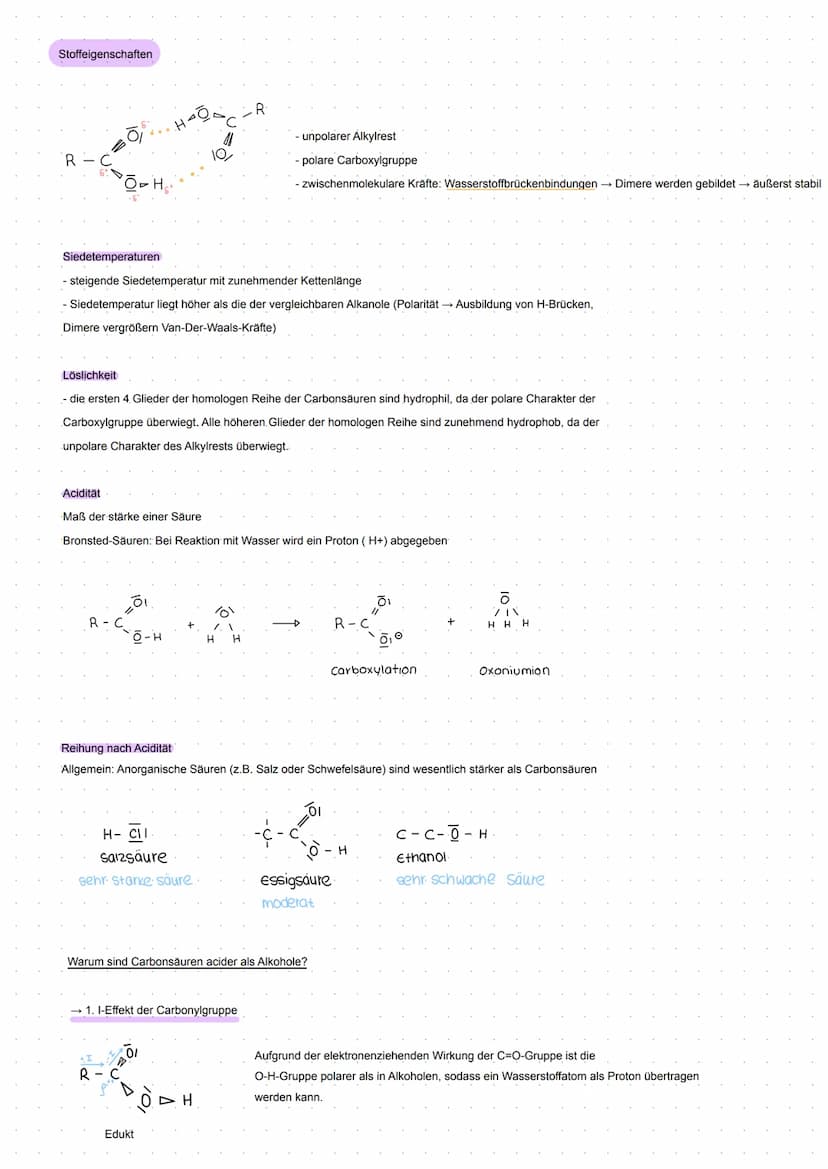 CARBONSÄUREN
R= Rest R
2.B.
Propansaure
-C-C-C₁
O-H
funktionelle Gruppe: Carboxyl - Gruppe
O-H
Halogencarbonsäuren
Hydroxycarbonsäuren
Amino