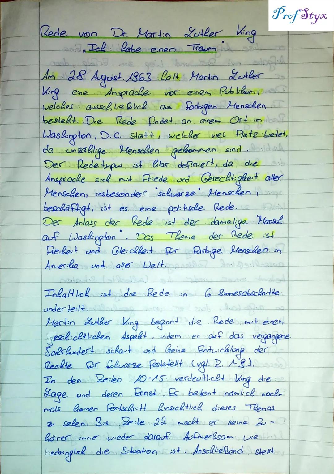 Rede
von
Dr. Martin Luther King
Traum in
Ich habe
einen
Prof Styx
Am 28. August 1863 hält Martin Luther
King
Cine.co
Ansprache
vor einem
Pab