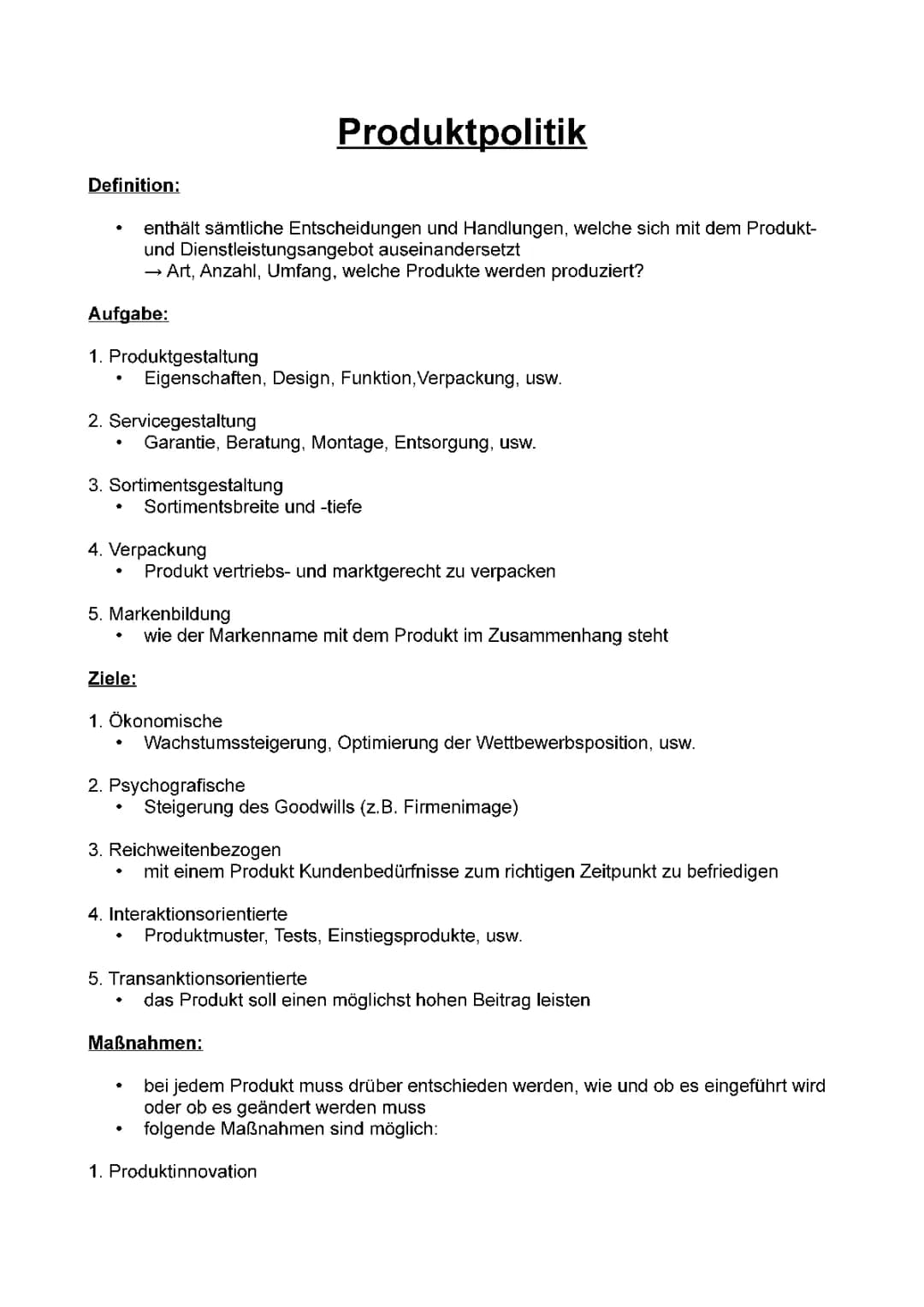 Produktpolitik