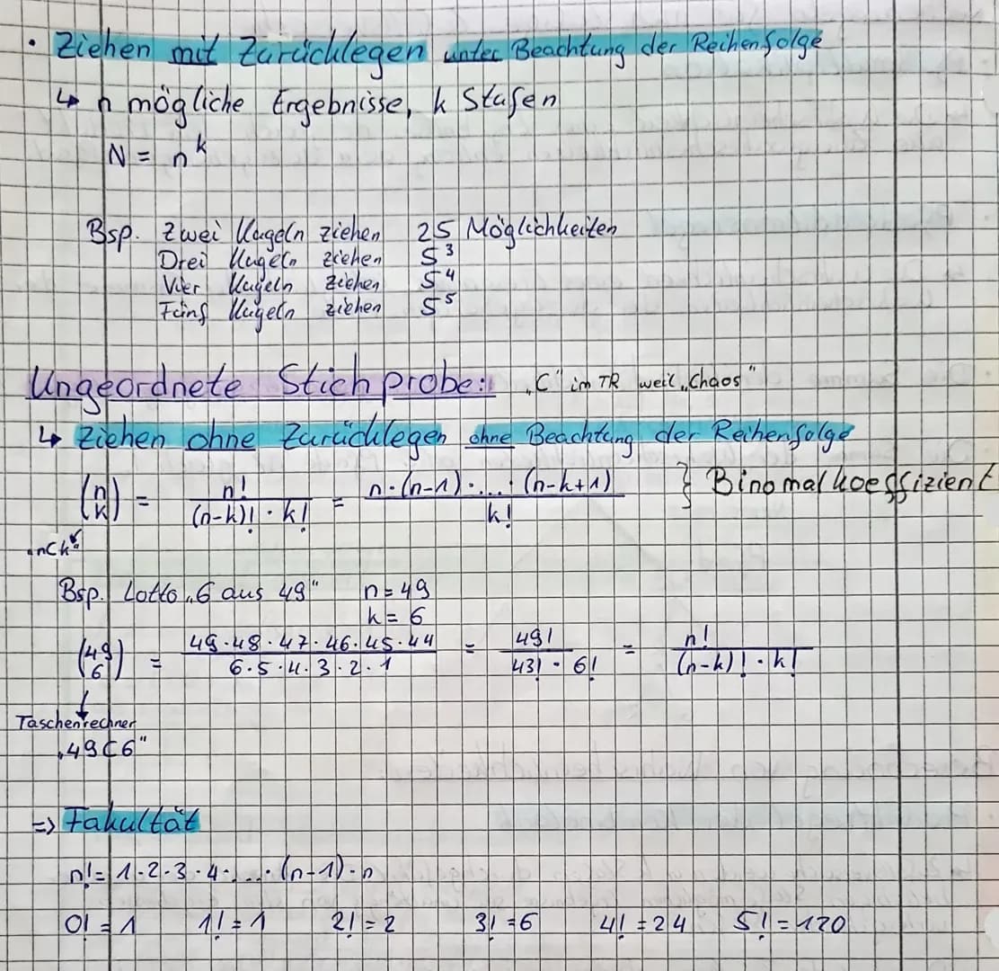 Stochastik Q3
Grundlegende Begriffe:
Ergebnisraum: Enthält alle möglichen Ergebnisse
4 Bsp.
= {0:1; 2; 6}
Ereignis: Untermenge des Ergebnis 