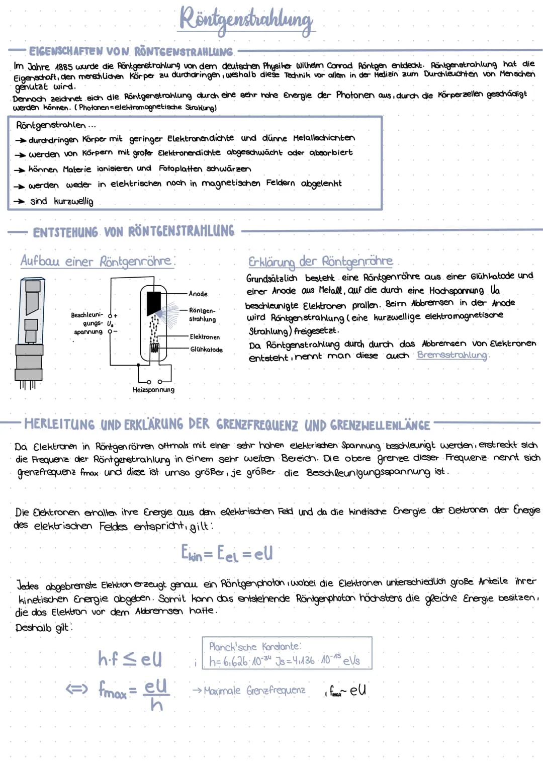 Röntgenstrahlung
EIGENSCHAFTEN VON RÖNTGENSTRAHLUNG.
Im Jahre 1885 wurde die Röntgenstrahlung von dem deutschen Physiker Wilhelm Conrad Rönt