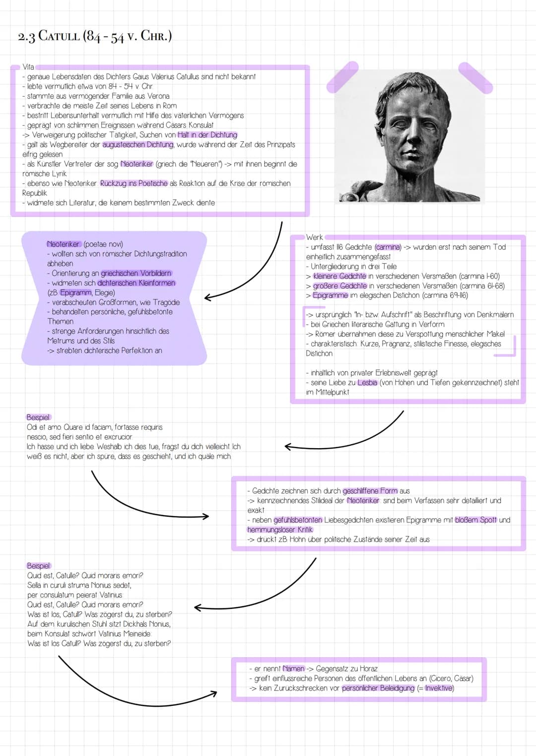 2.2 HORAZ (65-8 v. CHR.)
Vita
- Quintus Horatius Flaccus wurde 65 v. Chr. In Vinusia in Lukanien geboren
-> kam aus Randgebiet des Reiches b
