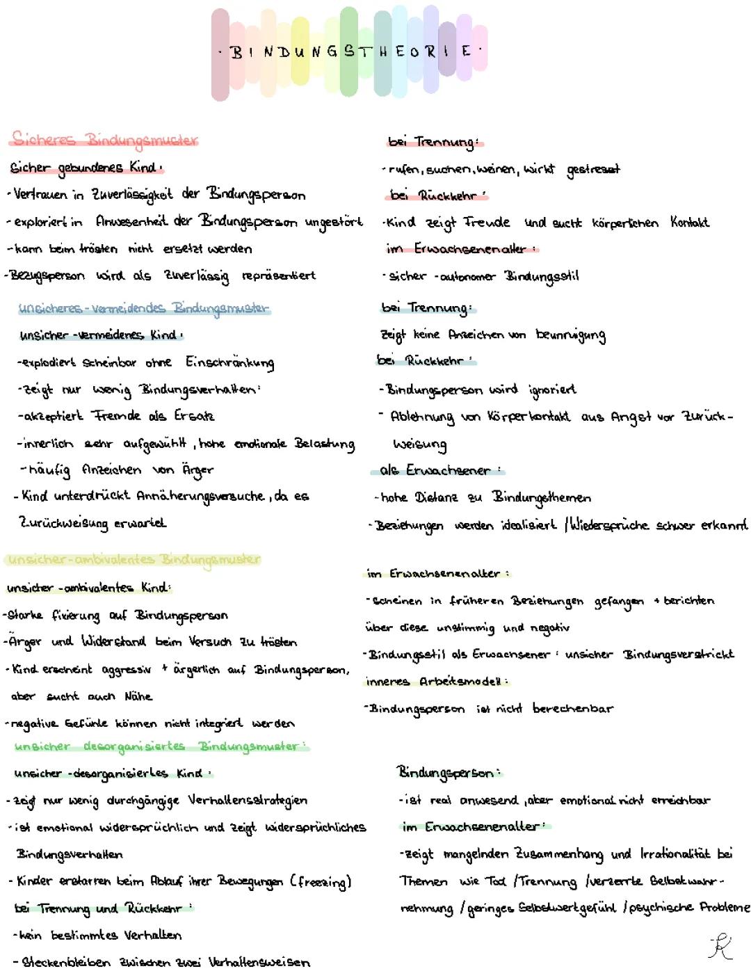 Bindungstheorie Pädagogik LK
