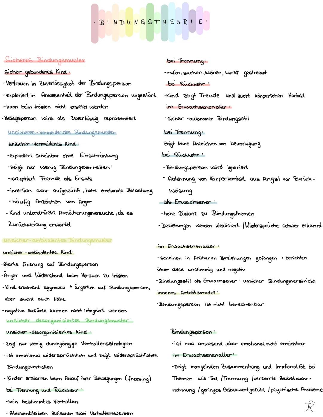 BINDUNGSTHEORI
Sicheres Bindungsmuster
Sicher gebundenes Kind:
- Vertrauen in Zuverlässigkeit der Bindungsperson
bei Trennung:
-rufen, suche