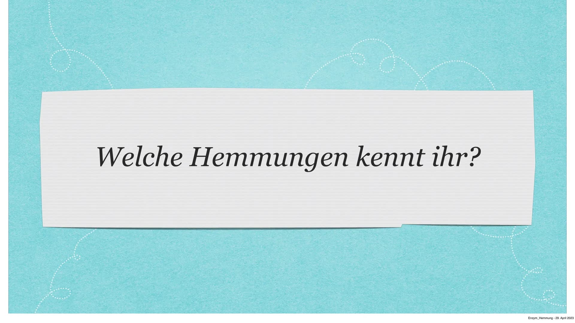 Hemmung der Enzymaktivität
Kurzvortrag von Anastasia Witowski Q1
Enzym Hemmung - 29. April 2023 Inhaltsverzeichnis:
> Funktionen Enzymhemmun