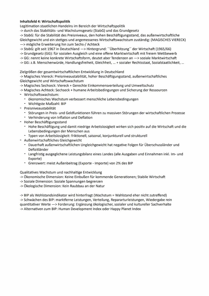Sowi Lernzettel Abitur NRW 2024
Inhaltsfeld 4: Wirtschaftspolitik
Legitimation staatlichen Handelns im Bereich der Wirtschaftspolitik
Zielgr