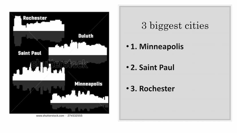 MINNESOTA
- Handout-
General information
Name: Minnesota
Nickname: The North Star State, Land of 10,000 Lakes
Capital: Saint Paul
Population