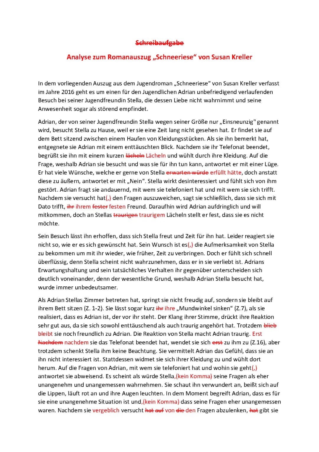 Schneeriese Analyse und Zusammenfassung – Arbeitsblätter und Lösungen
