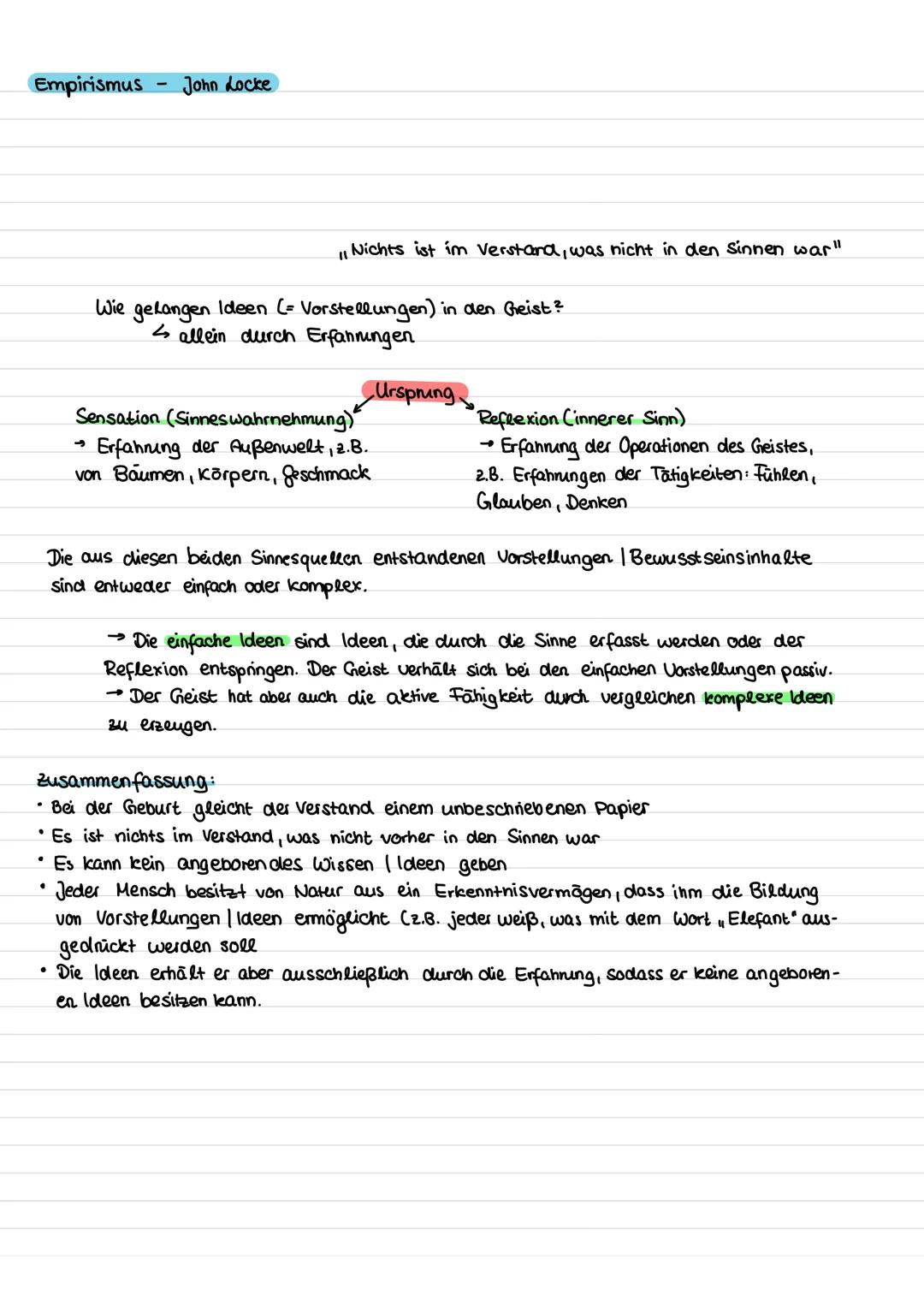 Philosophie Arbeit: Erkenntnistheorie
Allgemein
- Kant Frage: Was kann ich wissen?
(Diese Fragen, formuliert von Immanuel Kant, beziehen sic