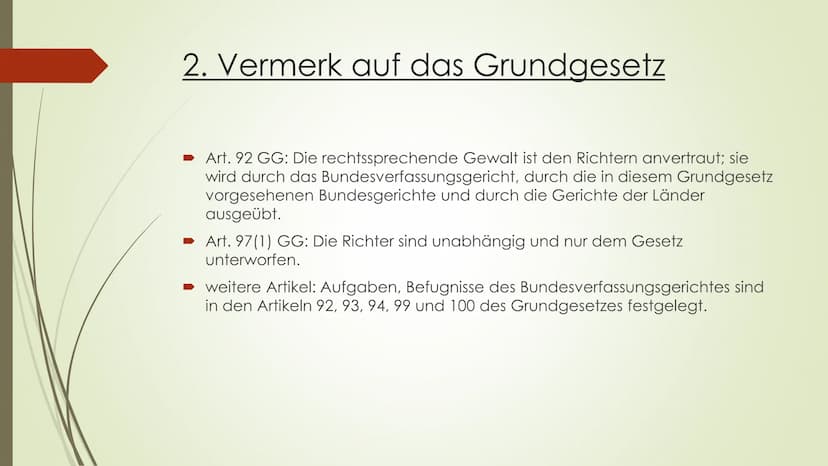 Handout Bundesverfassungsgericht
Bundesverfassungsgericht, was ist das?
Höchstes Gericht in Deutschland
1951 gegründet in Karlsruhe
Gericht 