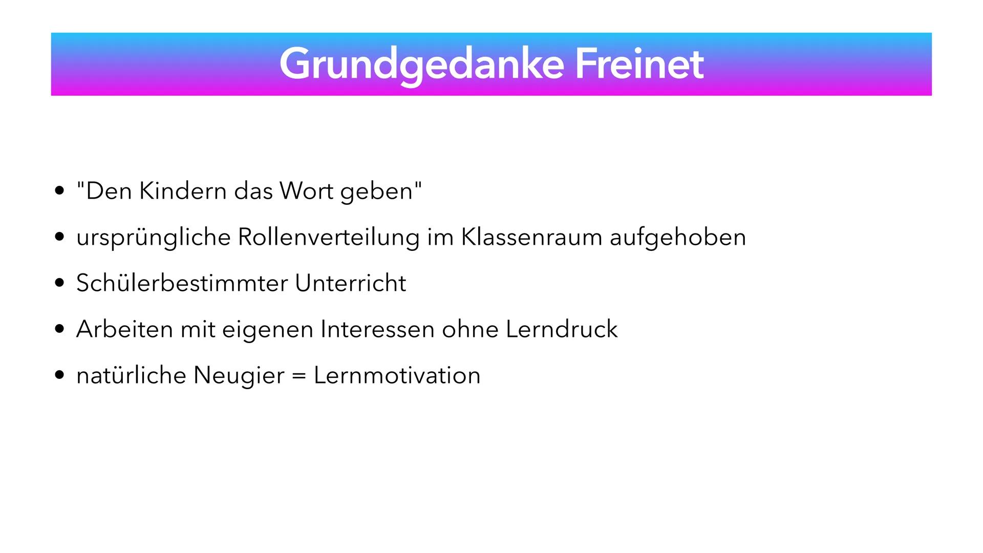 FREINET-PÄDAGOGIK
LKEIMEI-LYDYGOOGIK
Reformpädagogik Freinet-Reformpädagogik
1) Wie ist die Freinet-Pädagogik entstanden?
• 1920 in Frankrei