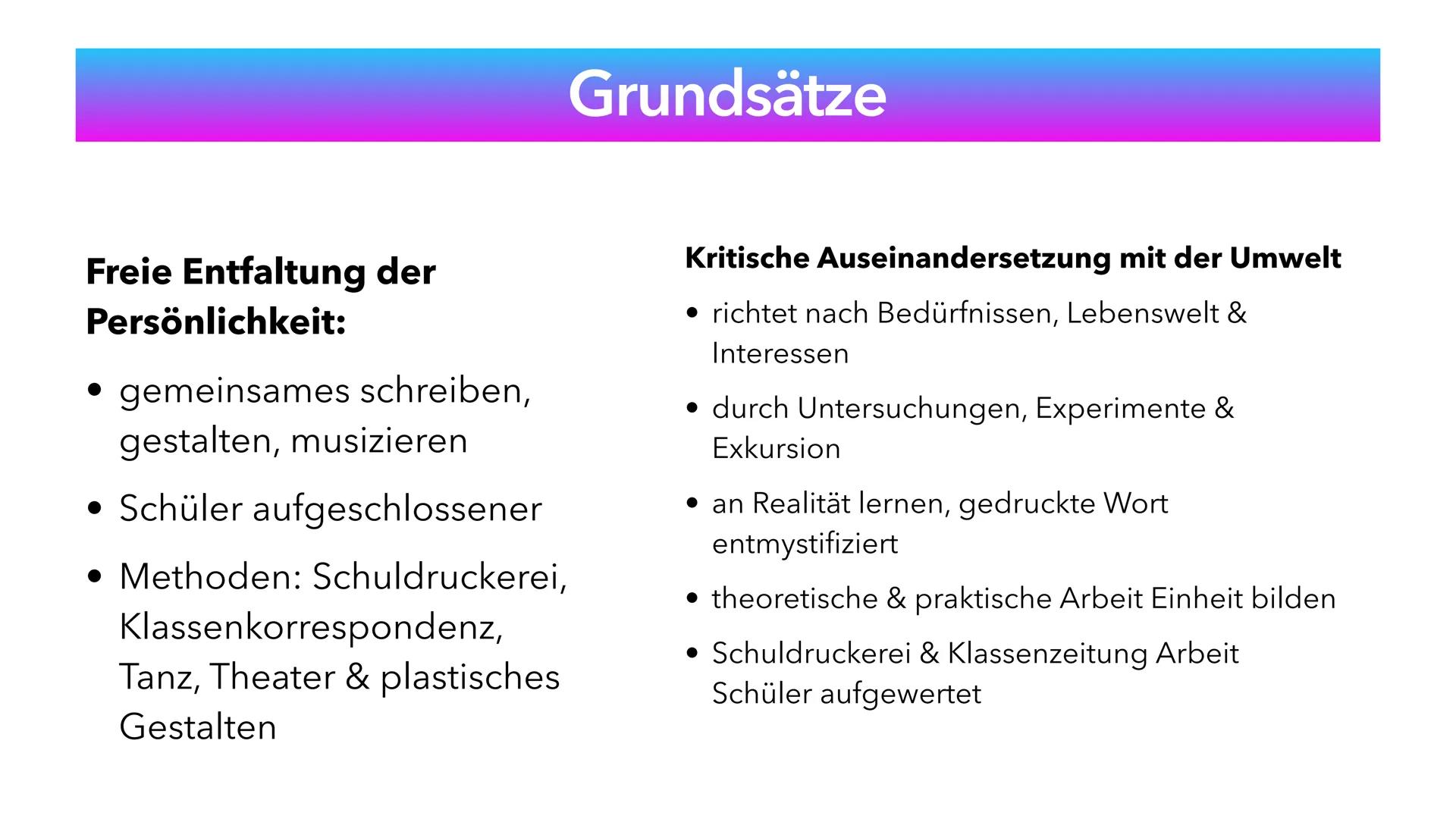 FREINET-PÄDAGOGIK
LKEIMEI-LYDYGOOGIK
Reformpädagogik Freinet-Reformpädagogik
1) Wie ist die Freinet-Pädagogik entstanden?
• 1920 in Frankrei