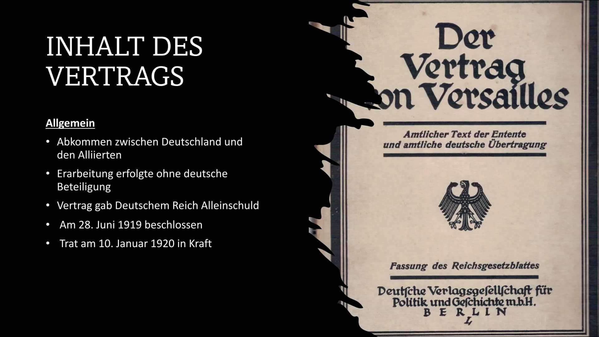 Ein gelungener
Frieden?
DER VERSAILLER
VERTRAG GLIEDERUNG
1.
2.
3.
4.
•
Vorgeschichte
Big Four und deren Ziele
Wilson 14- Punkte Programm
In