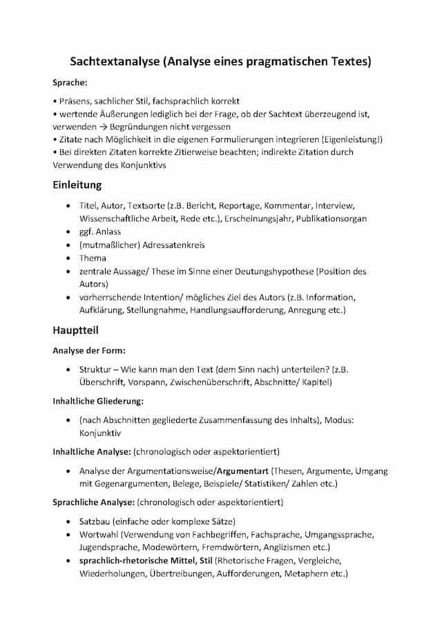 Know Sachtextanalyse (Analyse eines pragmatischen Textes) thumbnail