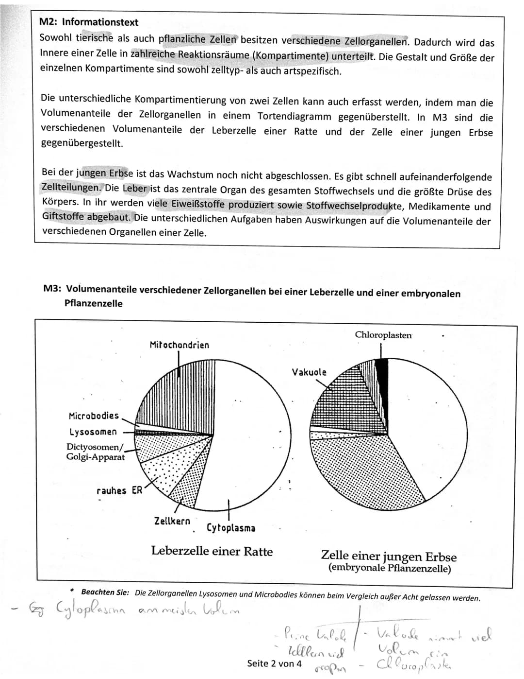 Name:
EF - Biologie GK1 -
1.2
1.3
1. Biologieklausur EF
Thema: Cytologie
Aufgabe 1 (Aufbau der Zelle):
1.1 Ordnen Sie den Ziffern 1 bis 10 d